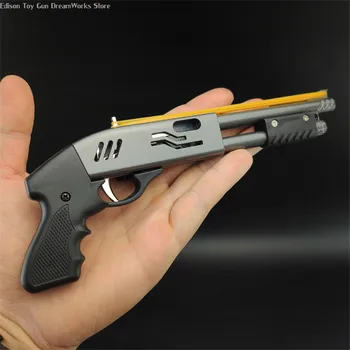 Мини-пистолет с резиновой лентой, 8-разрядный пистолет с кожаной лентой, модель из сплава, коллекция пистолетов, игрушка в подарок, пулевой пистолет