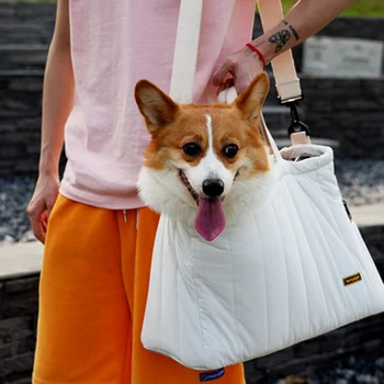 Сумка-переноска для собак с толстой хлопчатобумажной подушкой, авиационный рюкзак для домашних животных, Противоудушающая Переносная дорожная сумка, сетчатая сумка для собак на открытом воздухе