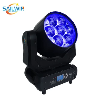 Горячая Распродажа 7X40 Вт RGBW LED Moving Head Wash Light Функция Масштабирования С 14 Каналами Для Сцены Свадебного Мероприятия Party Mini Spot Effect DJ Light