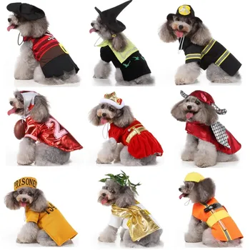 Одежда для собак, рождественские платья для маленьких собачек, Забавный костюм для собак на Хэллоуин, зимняя куртка для собак, пальто для щенков, набор для собак для косплея