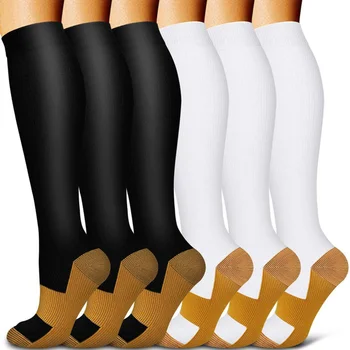 Эластичные компрессионные носки S-XXL Для мужчин и женщин, трубка, медсестра, отек, Беременные, перелет, Варикозное расширение вен, Пешие прогулки, Носки для марафона для бега
