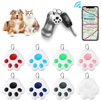 Мини-умный Bluetooth-GPS-трекер в форме собачьей лапы, домашние животные, Кошка, Собака, сигнализация от потери, Воздушная бирка, Беспроводная детская сумка, Кошелек, Поиск ключей, локатор
