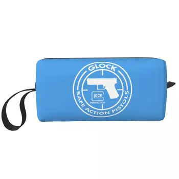 Изготовленная на заказ сумка для туалетных принадлежностей Glock для женщин с логотипом пистолета США Косметический органайзер для макияжа Женская коробка для хранения косметики Dopp Kit Box