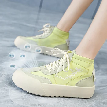 Белые туфли Корейская версия Everything на толстой подошве, трендовая обувь на низком ходу