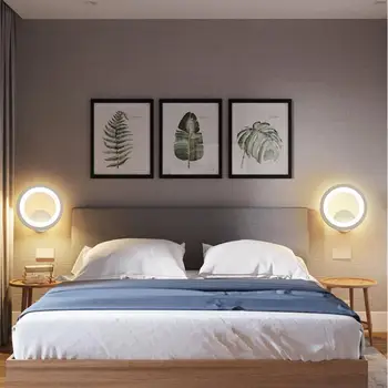 Новый круглый настенный светильник, винтажные настенные бра, светодиоды, настенный светильник для прикроватной тумбочки, коридора, спальни, гостиной, прихожей