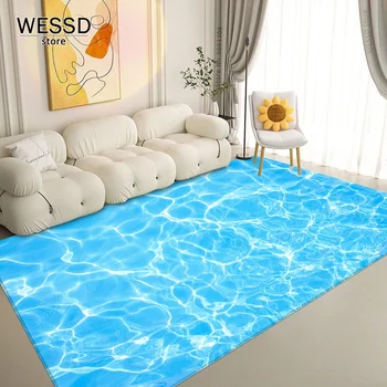 3D-коврики с водяным рисунком для гостиной, Мягкий впитывающий коврик для ванной, коврик для детской, коврик для кухни