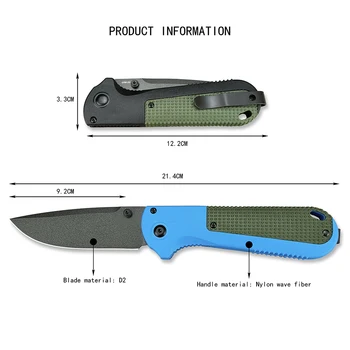 Складной карманный нож BM 430 BK Redoutt Outdoor D2 Steel EDC Survival Knives High Hardness Camping Tool Utility Тактический нож
