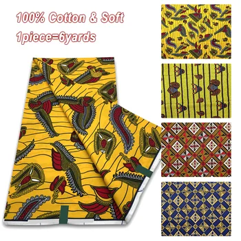 2023 Ткань с восковым принтом Анкары, настоящий Африканский воск, 100% хлопок, 6 Ярдов Нигерийской ткани для вечернего платья в африканском стиле