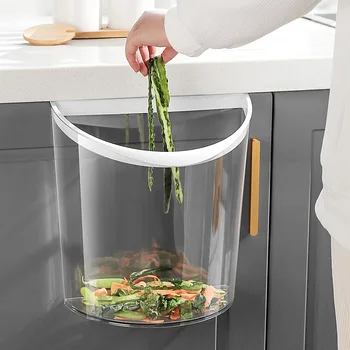 Кухонный мусорный бак, настенная минималистичная бытовая корзина для бумаг для прозрачного хранения кухонных принадлежностей