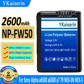 YKaiserin NP FW50 NP-FW50 NPFW50 Батарея для Sony a6500 a6300 a6000 a5000 a3000 NEX-3 Alpha a7R a7 a7rii 7R 7S a7S Камера 2600 мАч