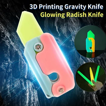 Новый Гравитационный Нож Для 3D-Печати, Прыгающий Детеныш, Маленький Нож Для Редиски, Мини-Модель, Подвеска, Нажимная Карта, Декомпрессионная Игрушка, Мини-Нож-Бабочка