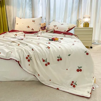 Летние Тонкие лоскутные одеяла с кондиционером, Моющееся Мягкое легкое одеяло для детей, детское одеяло для двуспальной кровати, покрывало для домашнего текстиля