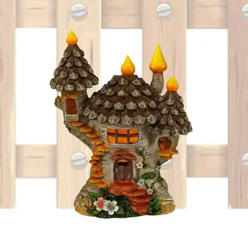 Декор сказочного сада снаружи, деревянная миниатюрная сказочная дверь, украшение для двора, Художественная скульптура, садовый декор для гостиной на крыльце