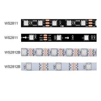 WS2811 WS2812B 5050 RGB Светодиодные Ленты 30/60 Светодиодов/м Смарт-Индивидуально Адресуемая Пиксельная Светодиодная Лента IP30 IP65 DC5V DC12V для Декора